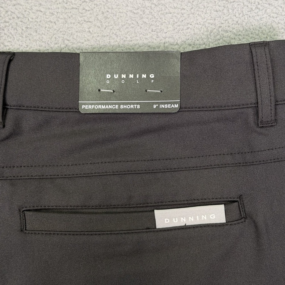 New Dunning Golf Mens Shorts 36 Black Performance Causal Textured 9" Inseam - Picture 6 of 7